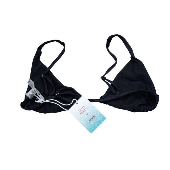 Andie Swim x Demi Moore The Tropez Triangle Bikini Top Size Medium Black - Picture 3 of 7